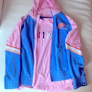 Nike Girls Set (Full Zip Up Hoodie & Top)
